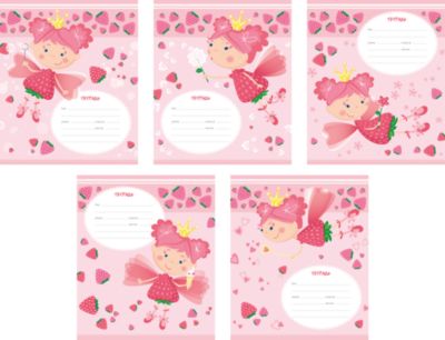 Школьная тетрадь "Клубничная фея", 12 л. линейка, 10 шт.