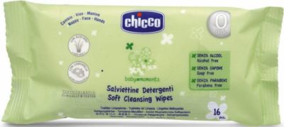 Салфетки очищающие Baby Moments, 0мес.+, с алоэ вера и ромашкой, 16шт., CHICCO