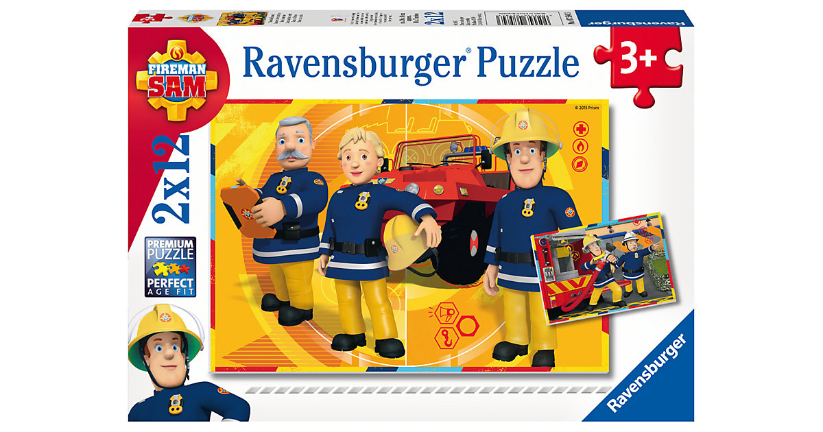 Puzzles: Ravensburger 2er Set Puzzle, je 12 Teile, 26x18 cm, Feuerwehrmann Sam