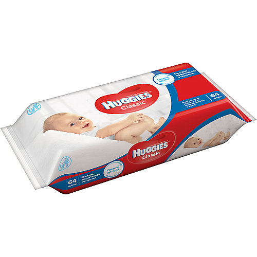 Детские влажные салфетки Huggies Classic, 64шт. от HUGGIES