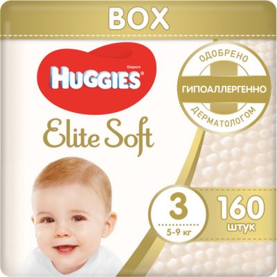 Подгузники Huggies Elite Soft 3, 5-9 кг, 160 шт.