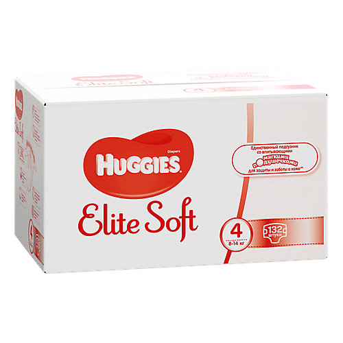 Подгузники Huggies Elite Soft 4, 8-14 кг, 132 шт. от HUGGIES