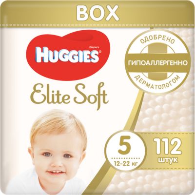 Подгузники Huggies Elite Soft 5, 12-22 кг, 112 шт.