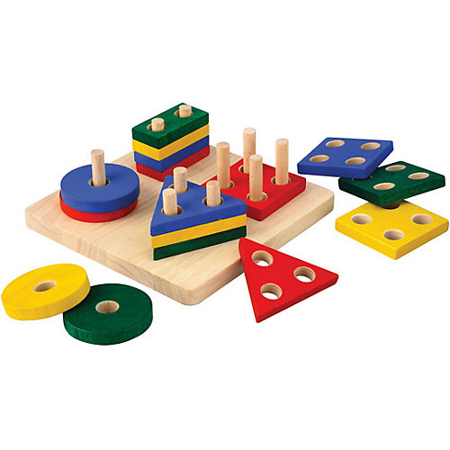 Сортер "Доска с геометрическими фигурами", Plan Toys от Plan Toys