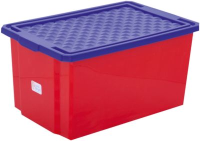 Ящик для хранения игрушек большой 57л на колесах, Little Angel, красный лего