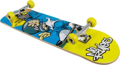 Skateboard Pro ABEC 1 Drempels, blau/gelb