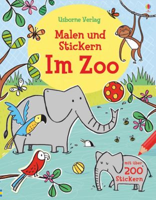 Buch - Malen und Stickern: Im Zoo