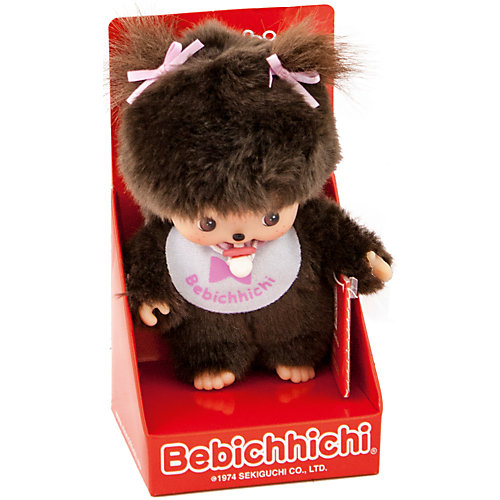 Мягкая игрушка Monchhichi Бэбичичи, девочка в розовом слюнявчике, 15 см от Monchhichi