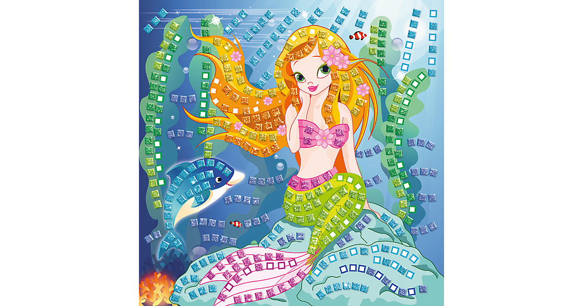 Moosgummi Mosaik Glitter Meerjungfrau