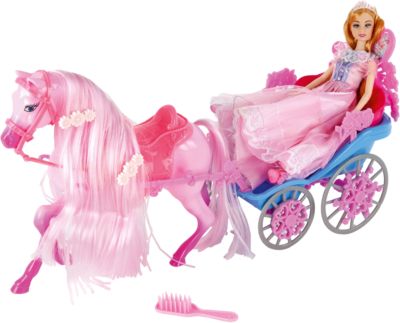 Карета с лошадью и куклой 29 см, Shantou Gepai