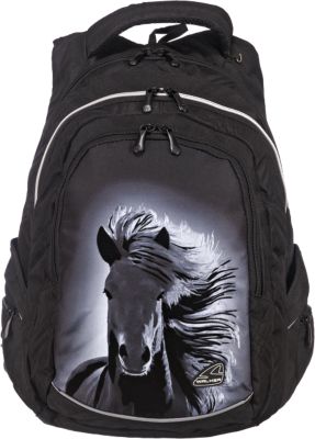 Schulrucksack FAME Dream Horse (Kollektion 2019/2020) schwarz/wei