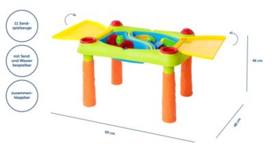 aufklappbarer Spieltisch für Kinder Sand Kindertisch Keter Creative fun 