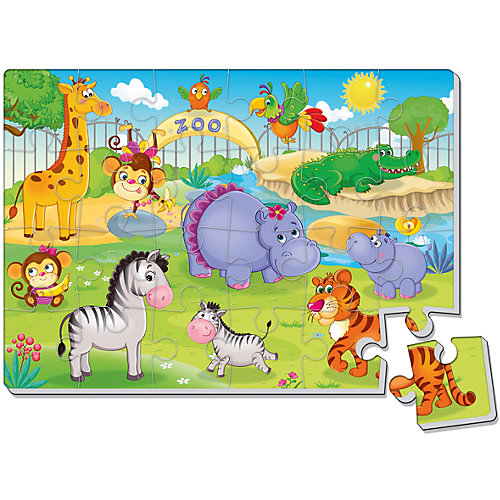 Мягкие пазлы А4 "Зоопарк", 24 детали, Vladi Toys от Vladi Toys