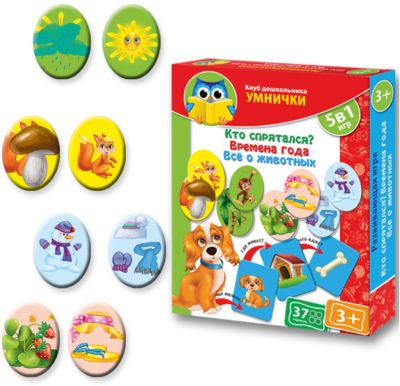 Игра "Времена года. Все о животных", Vladi Toys