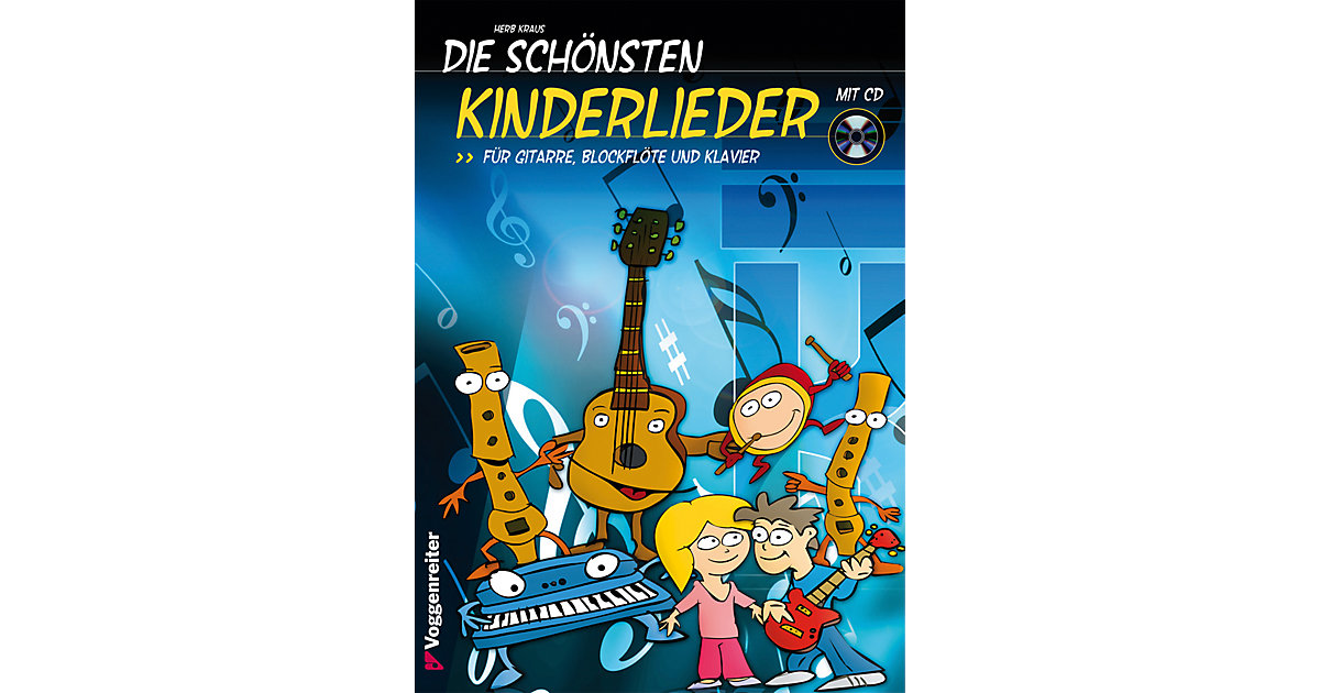 Buch - Die schönsten Kinderlieder, Gitarre, Blockflöte und Klavier, m. Audio-CD Kinder