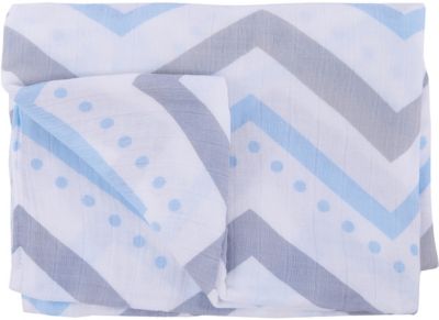 Бамбуковая муслиновая пелёнка 120х120 см, Lulujo, Blue Chevron