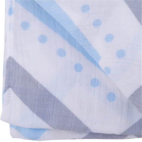 Бамбуковая муслиновая пелёнка 120х120 см, Lulujo, Blue Chevron от Lulujo