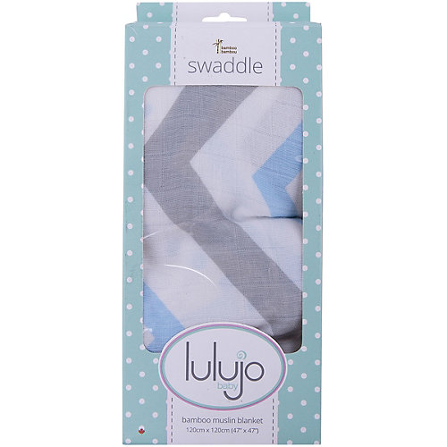 Бамбуковая муслиновая пелёнка 120х120 см, Lulujo, Blue Chevron от Lulujo