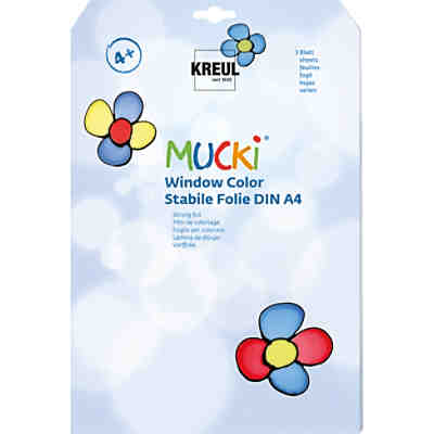 MUCKI Window Color Stabile Folie 3 Blatt DIN A4