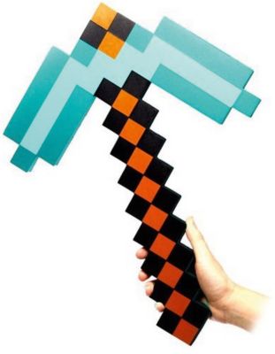 Пиксельная кирка, изумрудная, 45 см, Minecraft