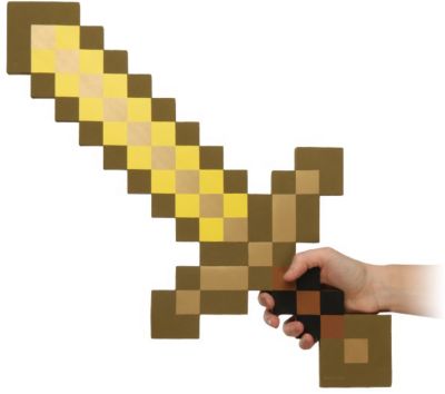 Пиксельный меч, золотой, 60 см, Minecraft
