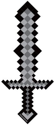 Пиксельный меч, черный, 60 см, Minecraft