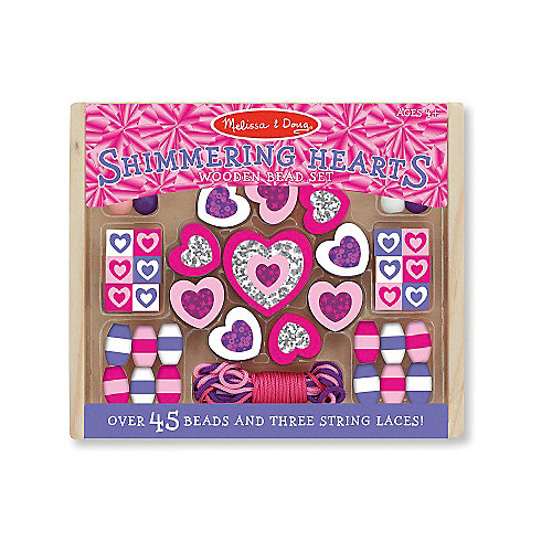 Набор бусин "Блестящие сердца" от Melissa & Doug