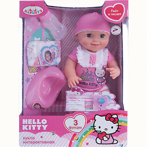 Пупс "Hello Kitty", 40см, 3 функции, Карапуз от Карапуз