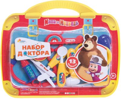 Набор доктора "Маша и медведь", 13 предметов, Играем вместе