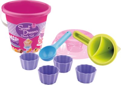 Eimergarniturenset mit Sandfrmchen und Matschtrichter, 8-tlg.