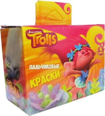 Набор пальчиковых красок "Тролли", 4 цвета * 40 мл.