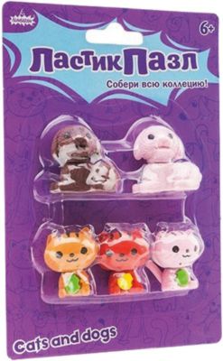 Набор фигурных ластиков "Ластик-Пазл" - Домашние любимцы Бумбарам