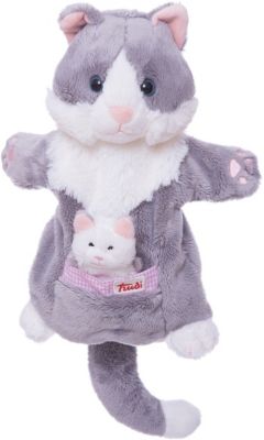 Мягкая игрушка на руку Кошка с котенком, 28 см, Trudi