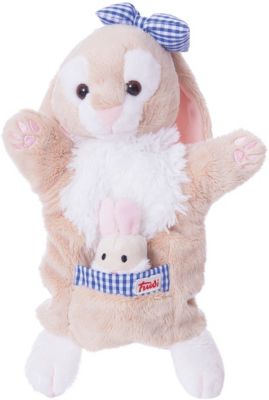 Мягкая игрушка на руку Зайчиха с зайчонком, 28 см, Trudi