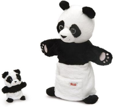 Мягкая игрушка на руку Панда с детенышем, 28 см, Trudi