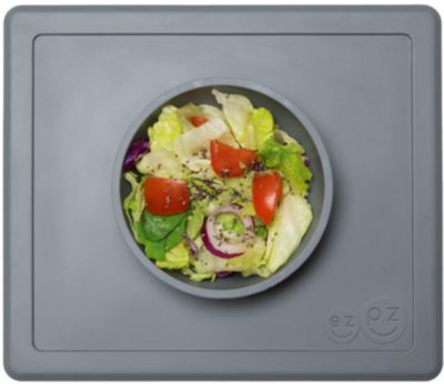 Тарелка глубокая с подставкой Happy Bowl, 240 мл., ezpz, серый