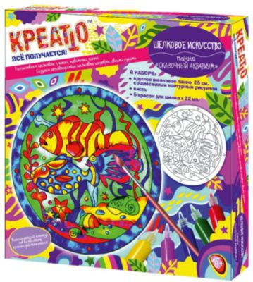 Панно "Сказочный аквариум" 25 см, Шелковое искусство