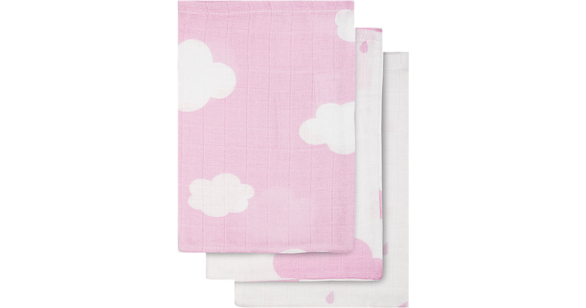 Jollein · Waschlappen, Mull, Wolken, rosa, 15 x 21 cm, 6er Pack Jollein · Waschlappen, Mull, Wolken, rosa, 15 x 21 cm, 6er Pack