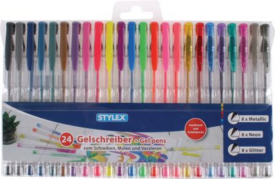 Gelschreiber 96 Stück Set farbige Gelstifte metallic glitter neon uni multicolor 