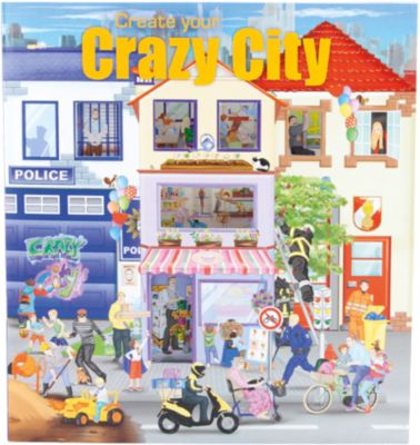 Buch - Create your Crazy City Malbuch mit Stickern