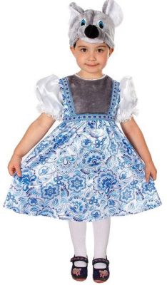 Карнавальный костюм "Мышка Варварка" (сатин), Батик