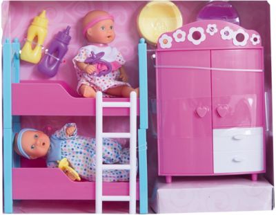 Набор пупсиков в детской спальне, 12 см, Simba