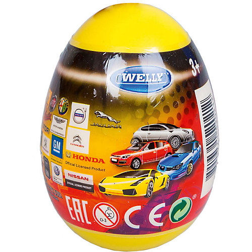 Модель машины 1:60 "Яйцо-сюрприз", жёлтая, Welly от Welly