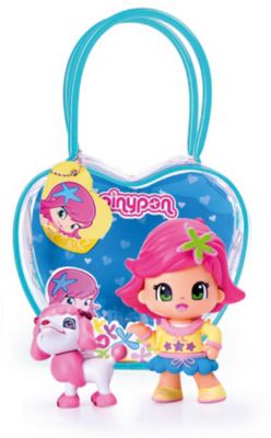 Кукла Пинипон с розовыми волосами с собачкой в сумочке, Famosa