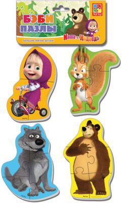 Мягкие пазлы "Белка и волк", Маша и Медведь, Vladi Toys
