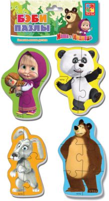 Мягкие пазлы "Панда и заяц", Маша и Медведь, Vladi Toys