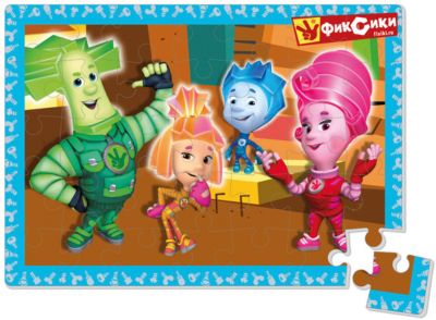 Мягкие пазлы А4 "Фиксики", в коробке, Vladi Toys