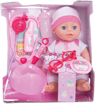 Пупс "3 функции: пьет, писает, закрывает глазки", 30 см, Карапуз