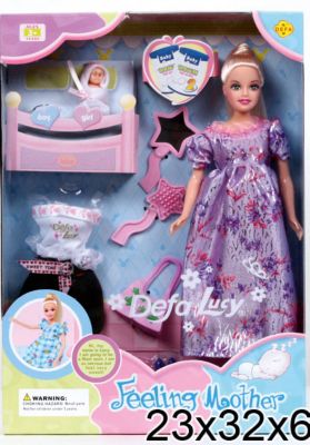 Беременная кукла + 2 ребенка, с аксессуарами, Defa Lucy