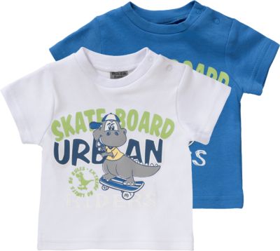 Baby T-Shirt Doppelpack blau/wei Gr. 62/68 Jungen Baby